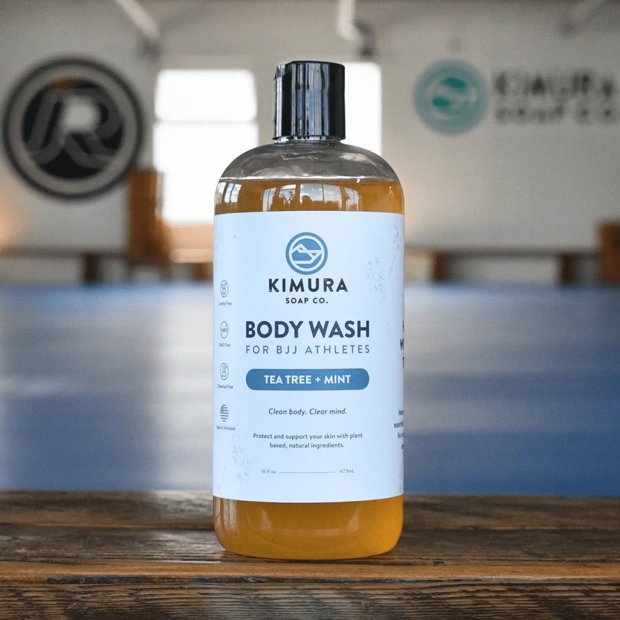 Bottle of Kimura Soap Co. body wash for BJJ athletes 16oz.