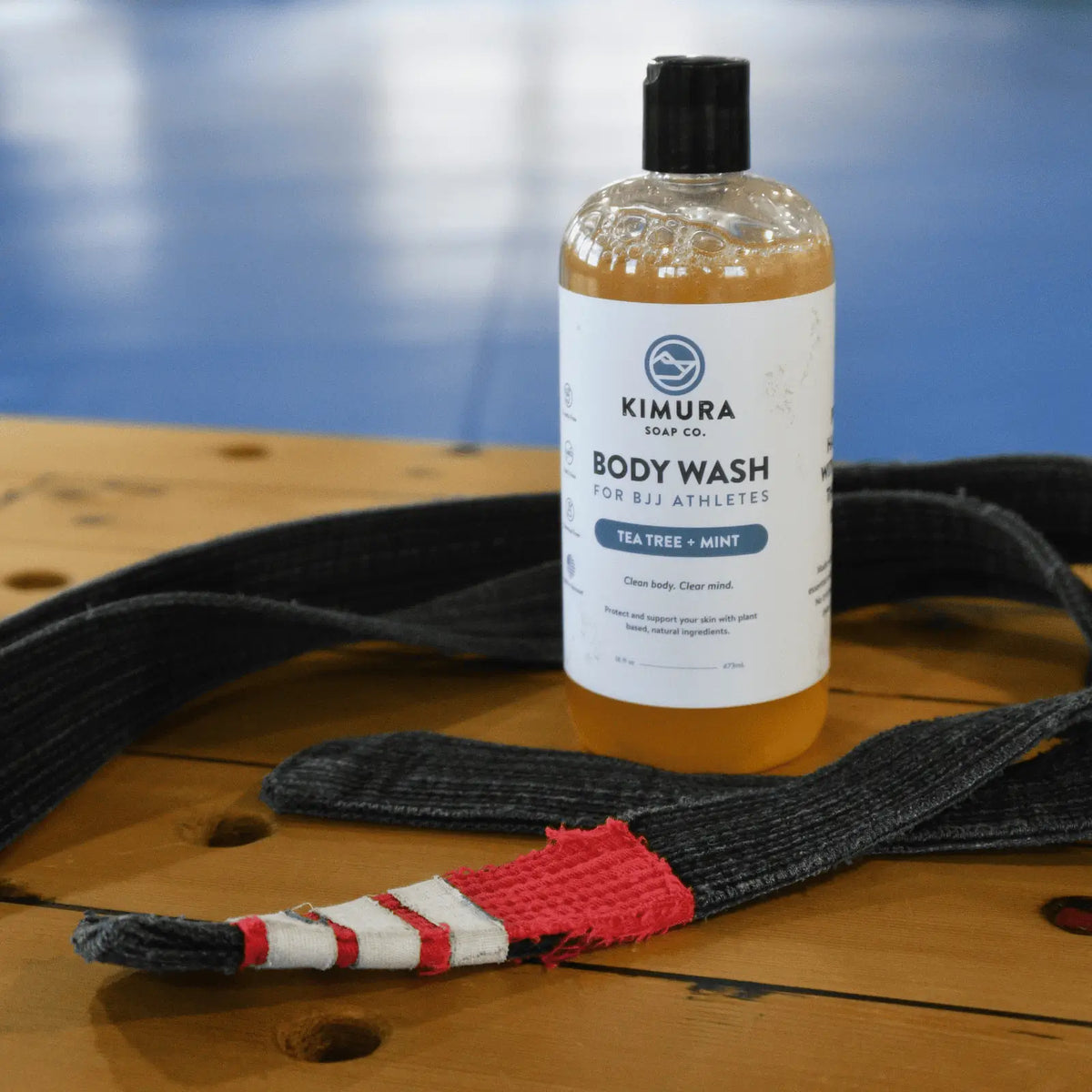 Bottle of Kimura Soap Co. body wash for BJJ athletes 16oz