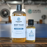 Two bottles of Kimura Soap Co. body wash 16oz and 3oz