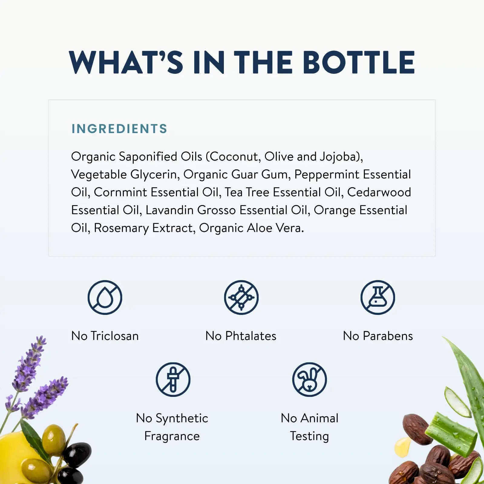 Product label detailing ingredients and safety features