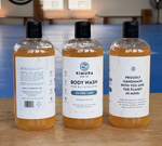 Three bottles of Kimura Soap Co. body wash